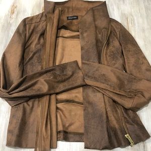 Brown, velvet blazer-jacket